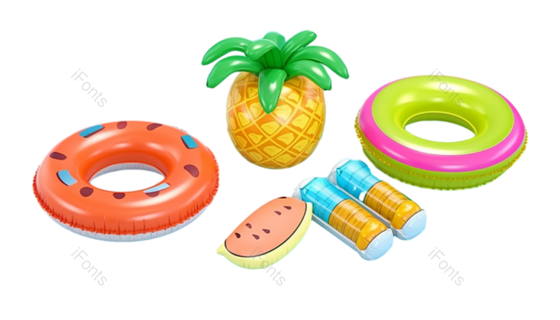 元素图片,夏日元素,3DPNG,游泳免抠素材